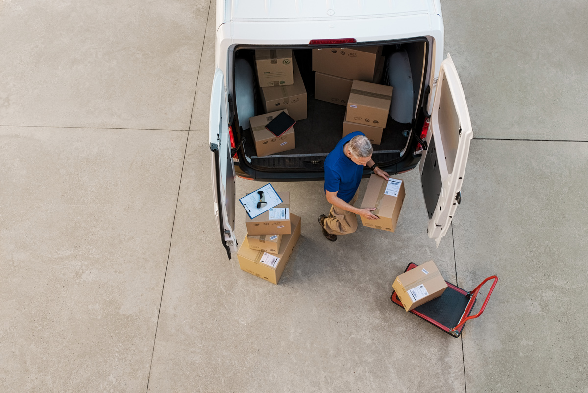 Back of courier van